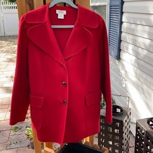 Talbots petite 100% wool jacket with front pockets.
